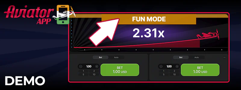 Demo version of the Aviator game