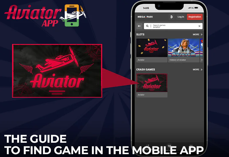 Instructions for finding Aviator in the Megapari mobile app